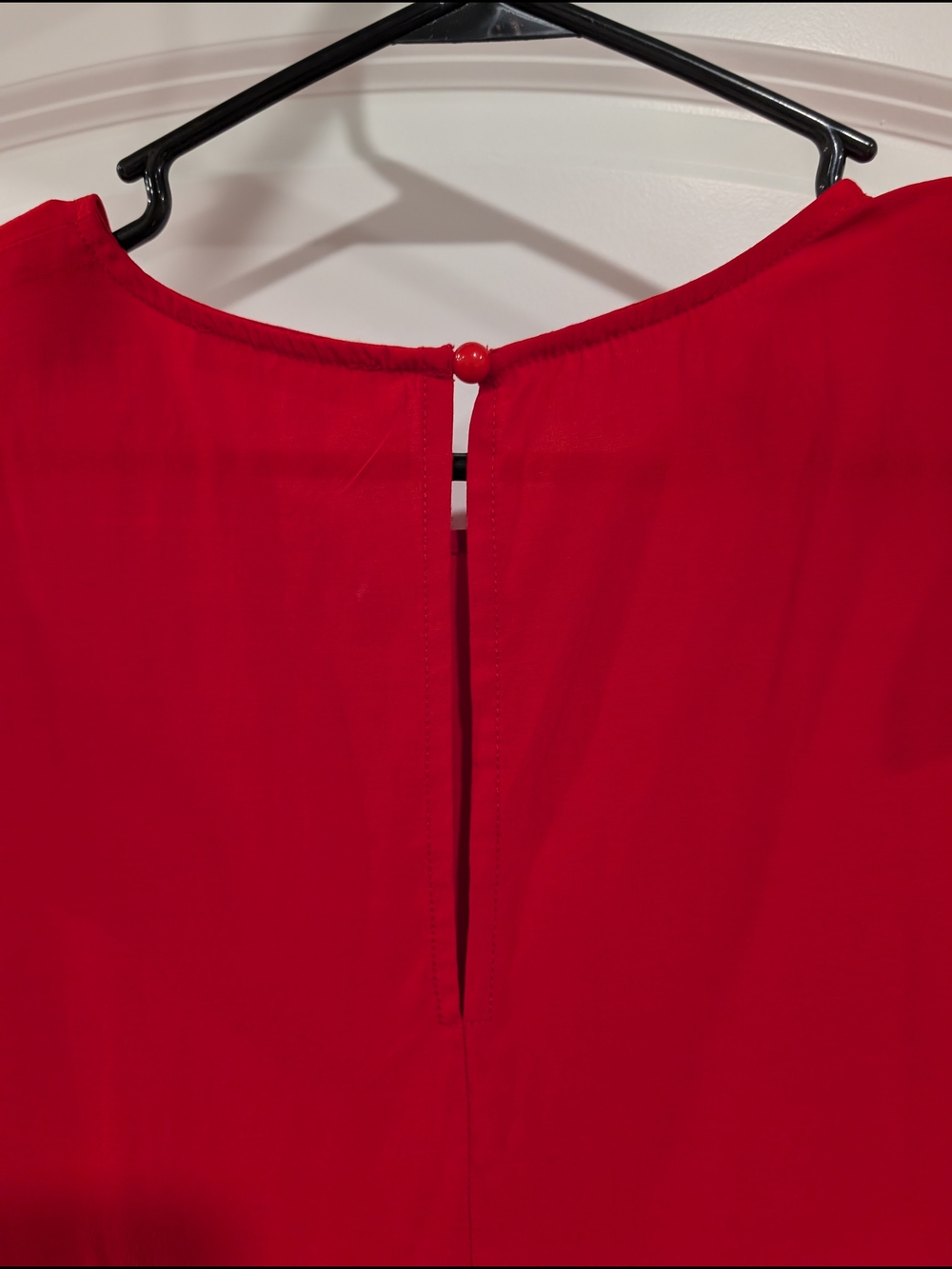 Red Tiered Ruffle Sleeve Dress Size L - Picture 3 of 4